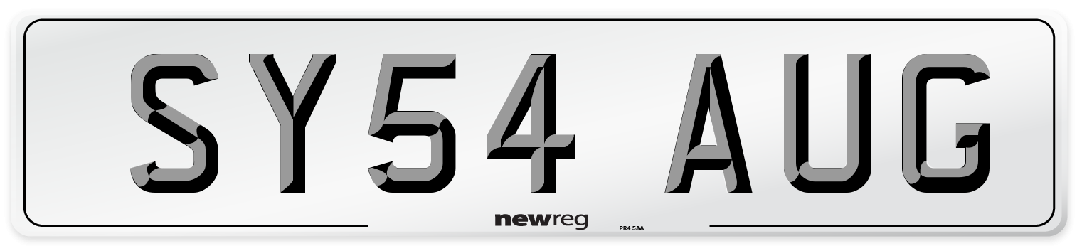 SY54 AUG Number Plate from New Reg